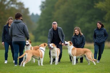 L’équipe ÉduCanine en séance de dressage collectif